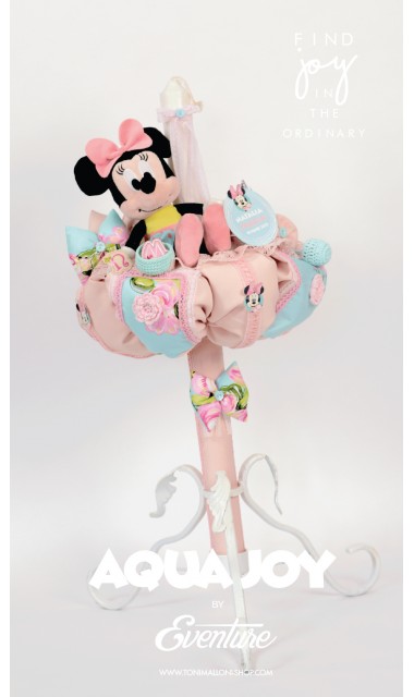 Lumanare de botez pentru fete cu Minnie Mouse, 65x4 cm, Aqua Joy  5